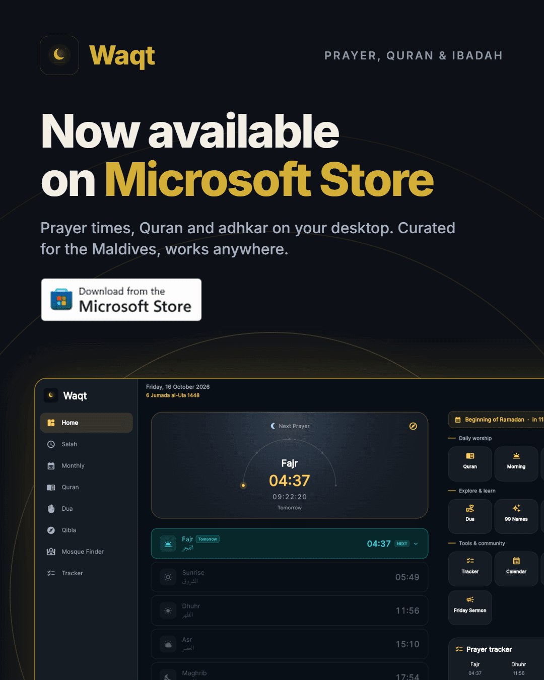 Waqt on Microsoft Store